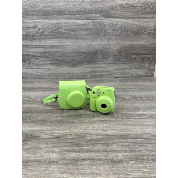 Fujifilm Instax Mini 9 Mint Green Film Camera Working (E5) W#698 W/ Leather Case